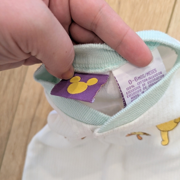 Vintage Disney Winnie the Pooh Embroidered Baby One Piece - White and Blue - Picture 5 of 5